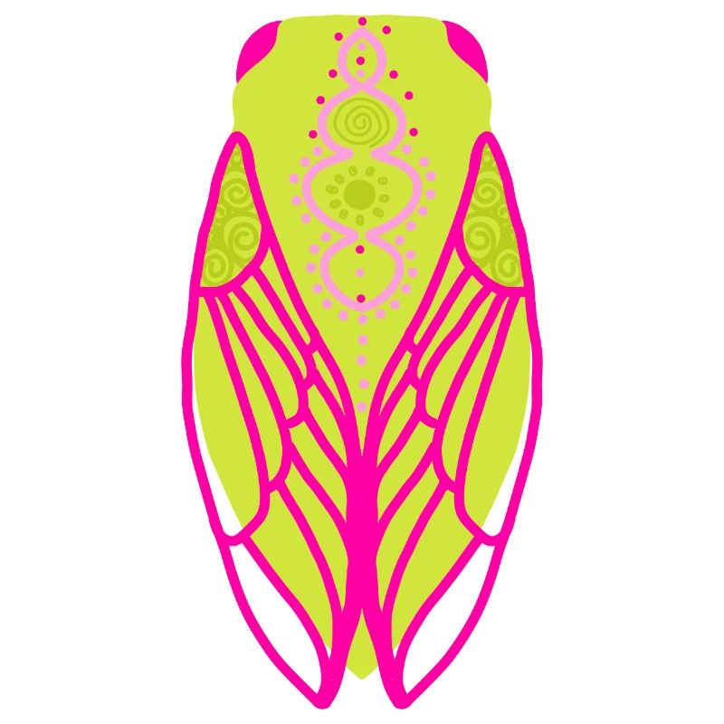 Fluorescent coloured cicada