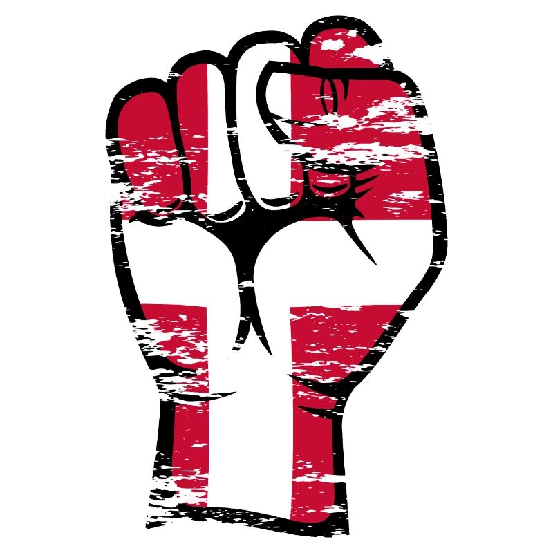 Dänemark Flagge Faust Hand Symbol used