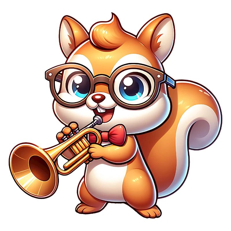 Niedliches Eichhörnchen Mit Trompete