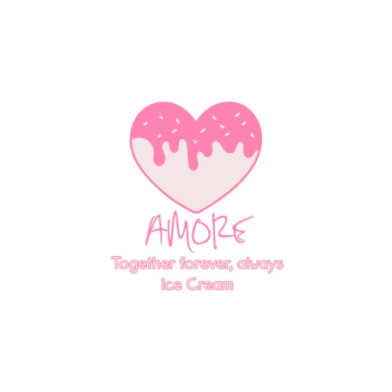 Herz-Eiscreme-rosa Logo