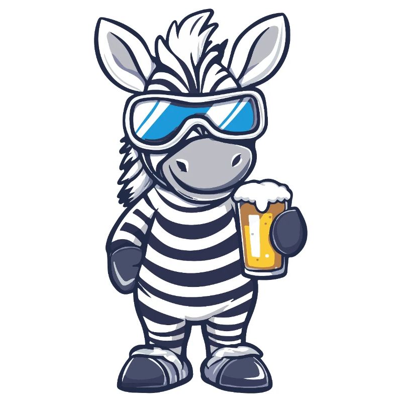 Zebra Apres Ski Bier Comic