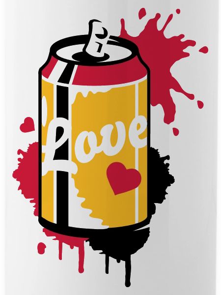 opened soda can in graffiti style