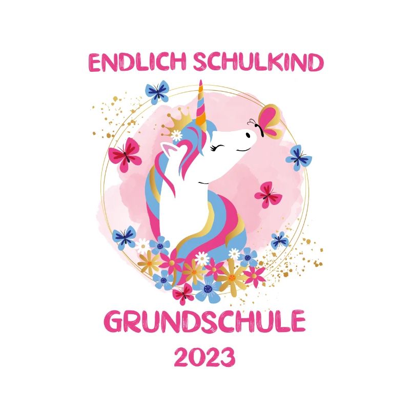 Einschulung Grundschule Einhorn Design Mädchen
