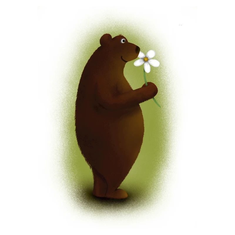 Ours avec fleur