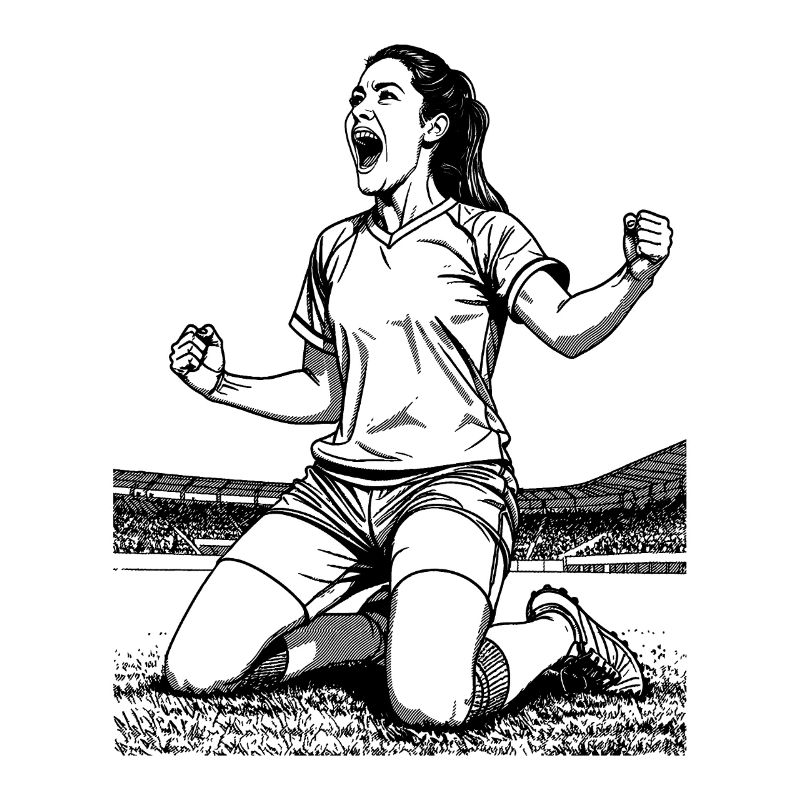 Maillot de footballeur : Célébration du but avec un sentiment de victoire