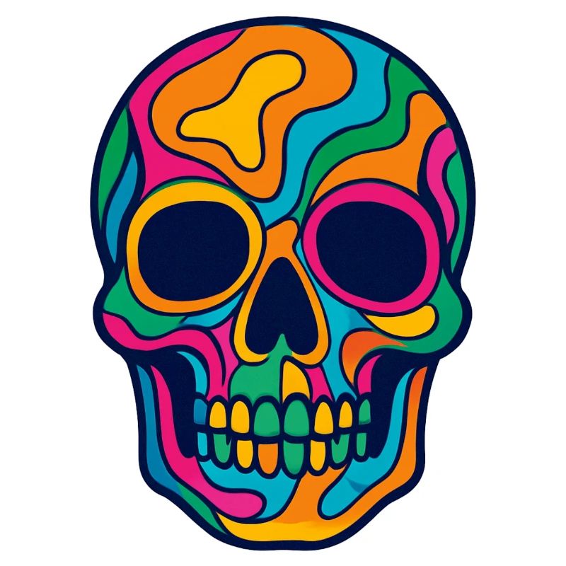 Crâne multicolore Halloween