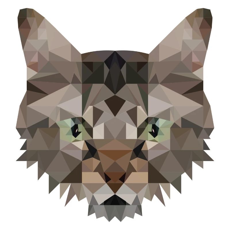 Polygon Cat Artwork - Handmade design