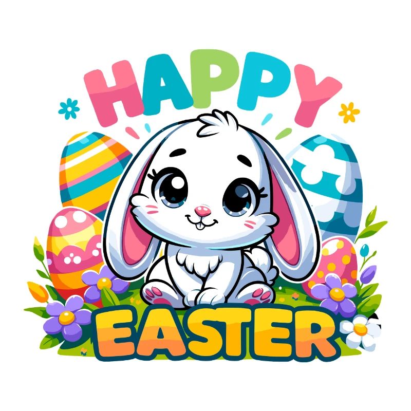 Happy Easter - Easter Bunny Illustration