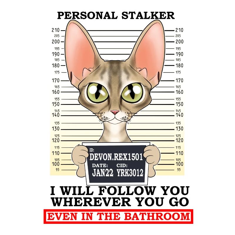 Devon Rex Cat I Cat Lover I Personal Stalker