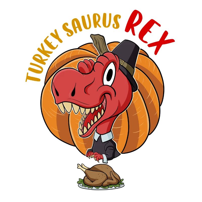 Turkey Saurus Rex I TRex Pilgrim Hat I Dinosaur