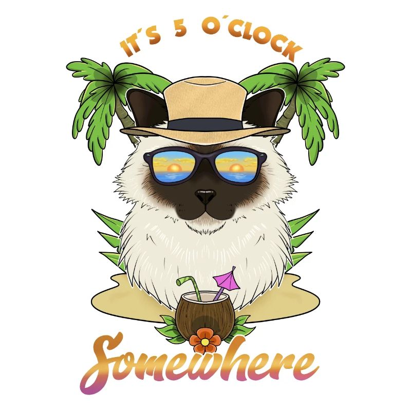 C’est 5 OClock Somewhere Drinking Burman Cat