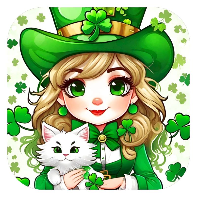Saint Patricks Day Koboldin mit Katze