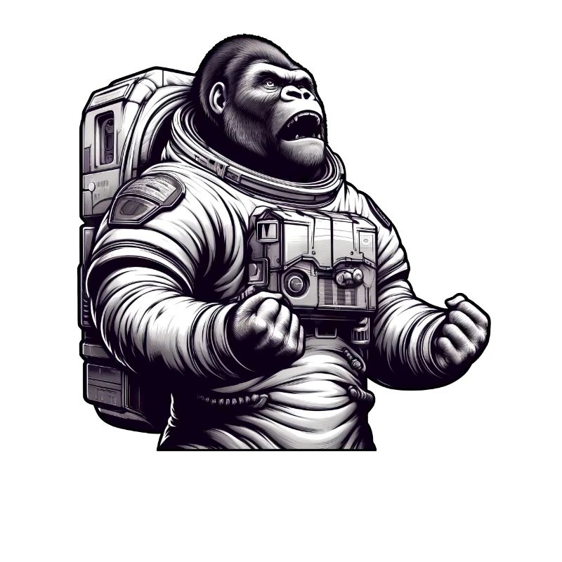 Gorilla astronaut in space