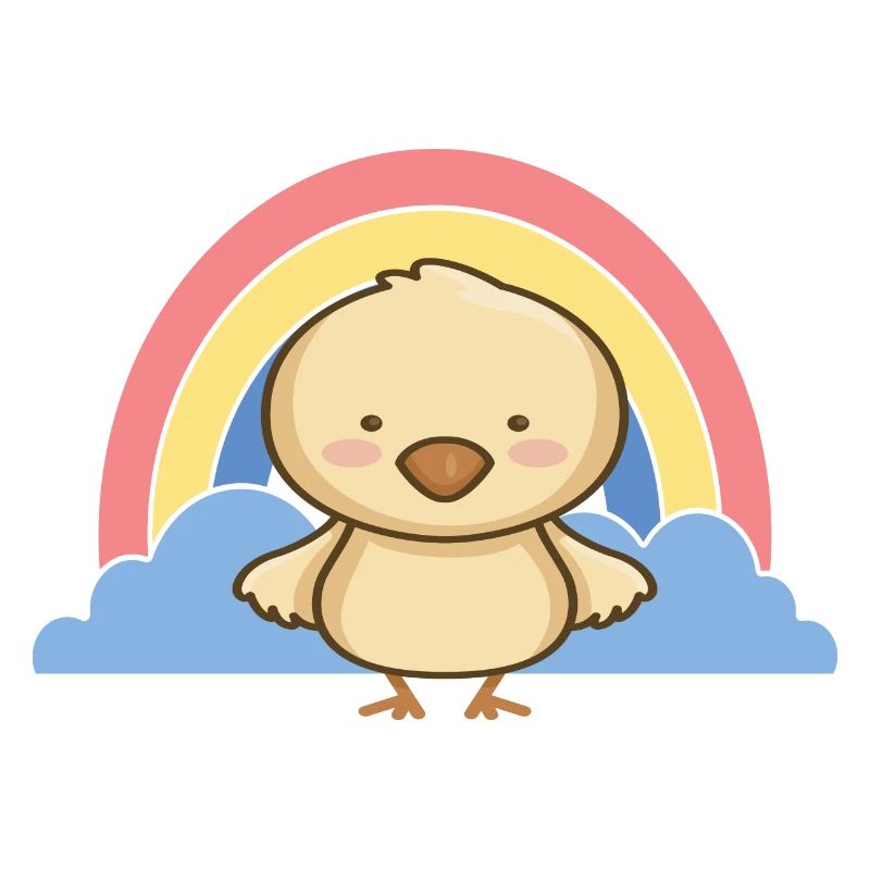Une poussin avec naissance de douche de bébé arc-en-ciel