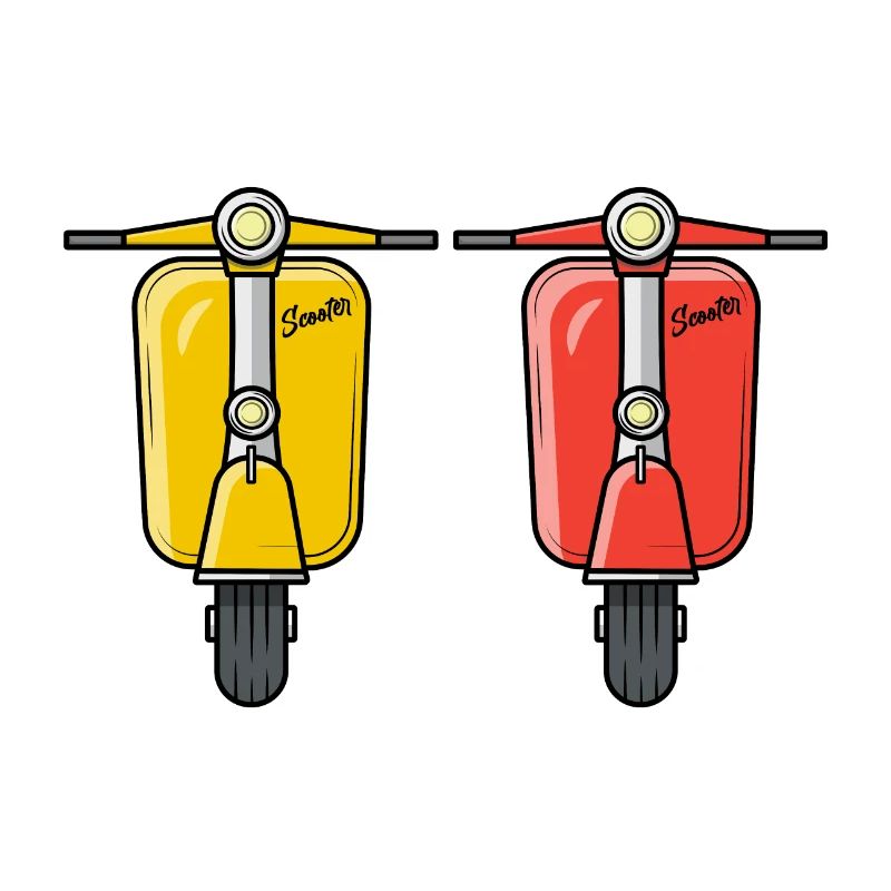 2 Scooter Motorroller Rollergelb rot