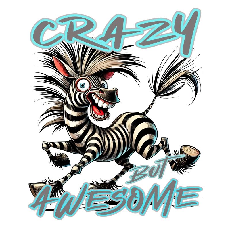 Crazy but Awesome Zebra Comic Style