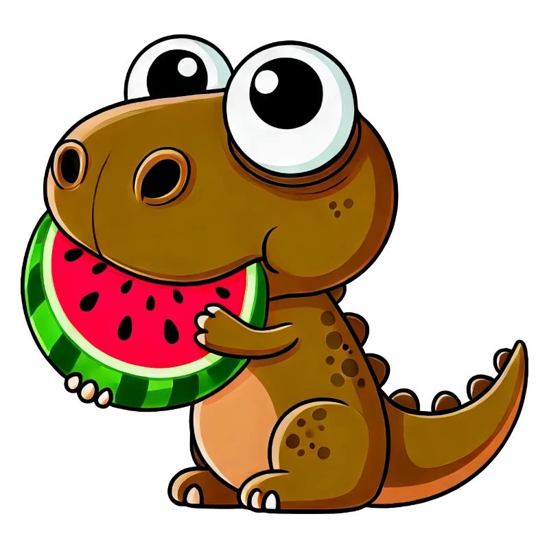 T-Rex avec Dessin animé d’été pastèque