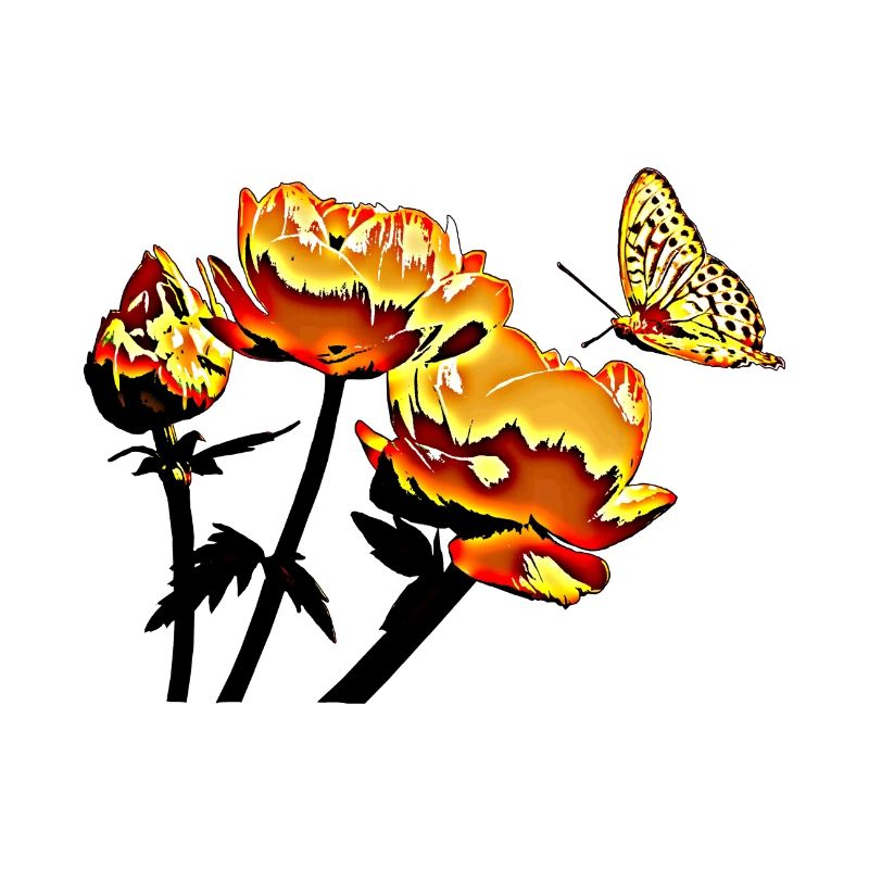 Papillon et fleurs