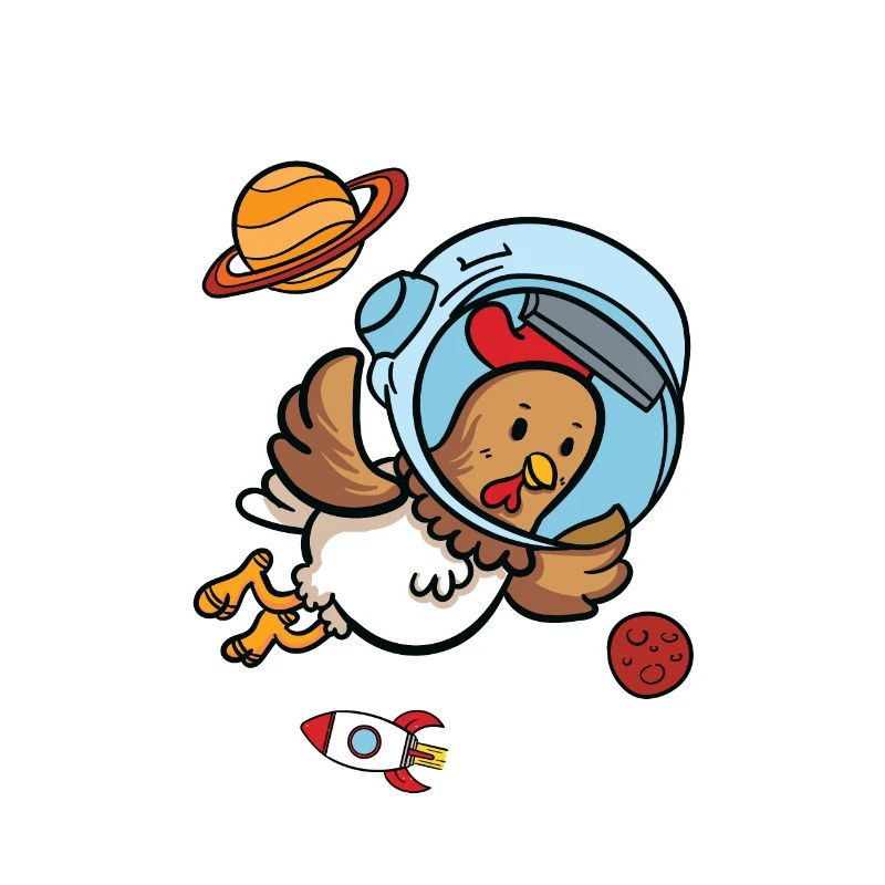 Chicken Rooster Chick Astronaut Dans l'espace cadeau