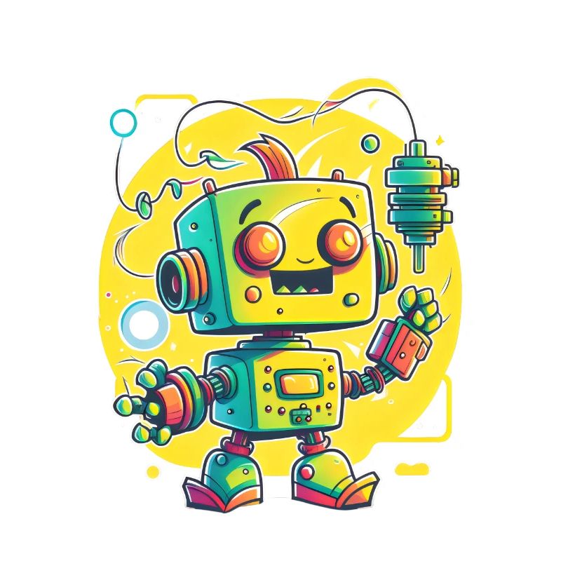 Retro Robot Cute Robotic Engineer Technology