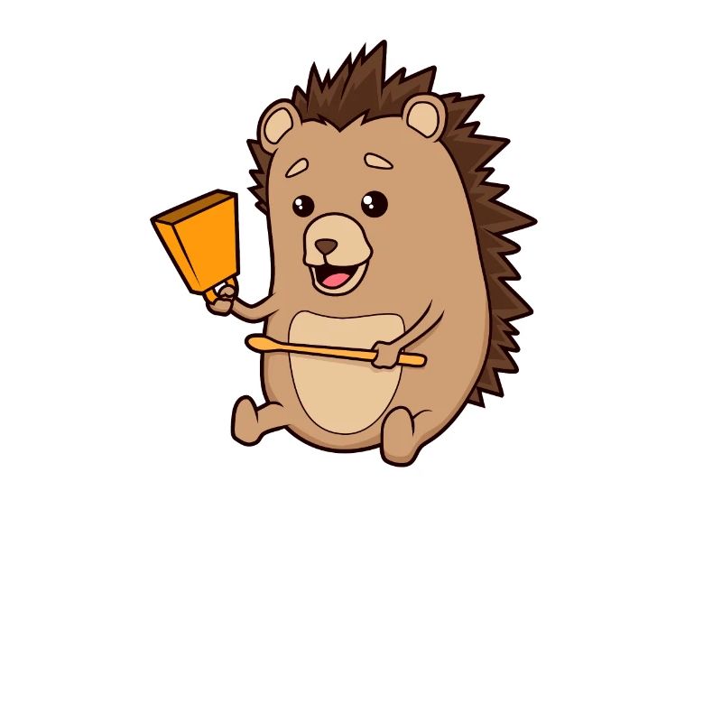 Comic Hedgehog plays cowbells