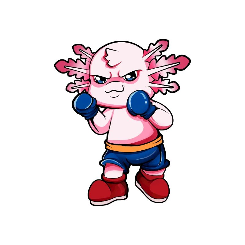 Comic Axolotl makes karate