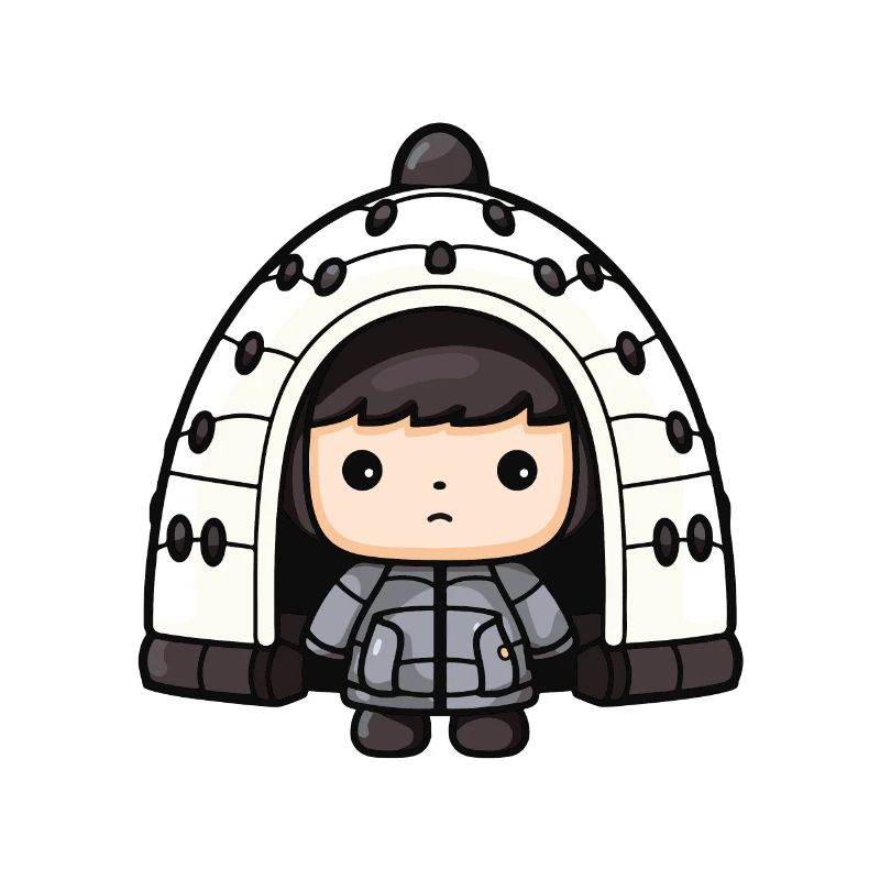 Eskimo Igloo Winter Comic North Pole South Pole