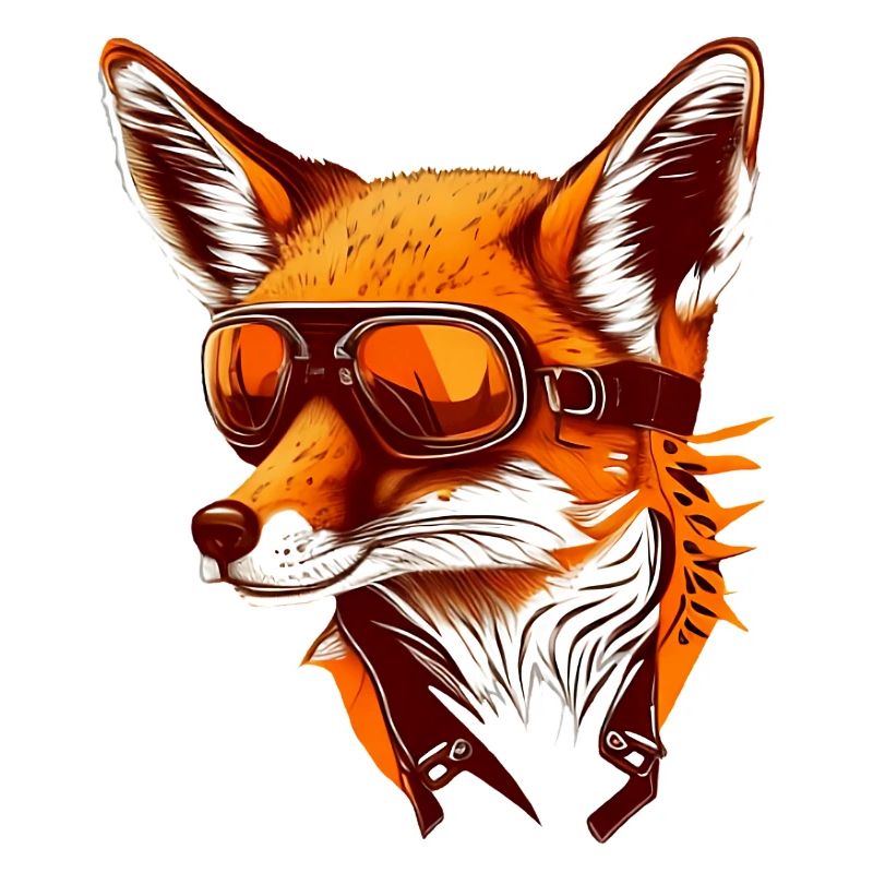 Fox with aviator goggles