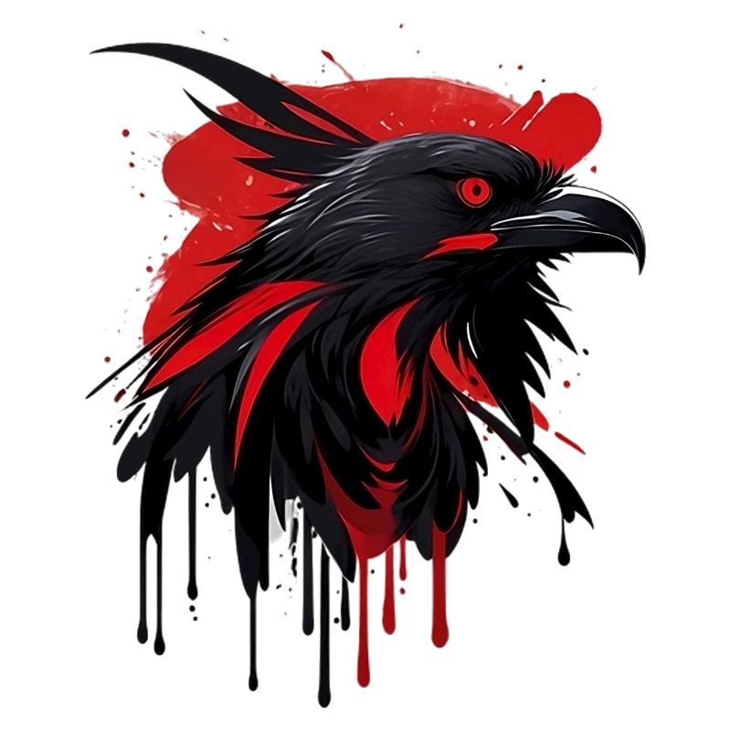 Fantasievogel rot-schwarz
