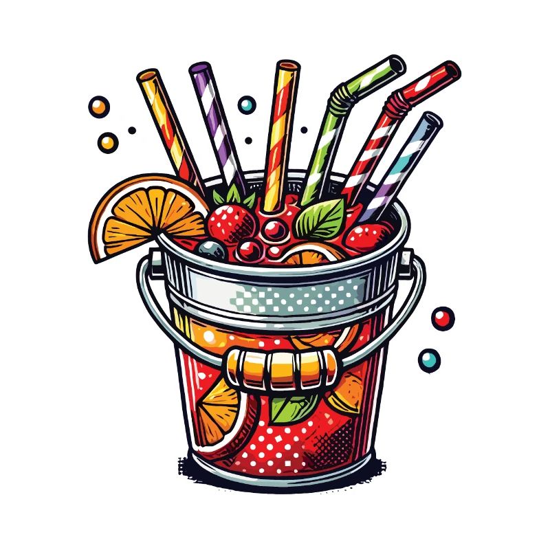 Bunter Sangria Eimer Eimersaufen Mallorca