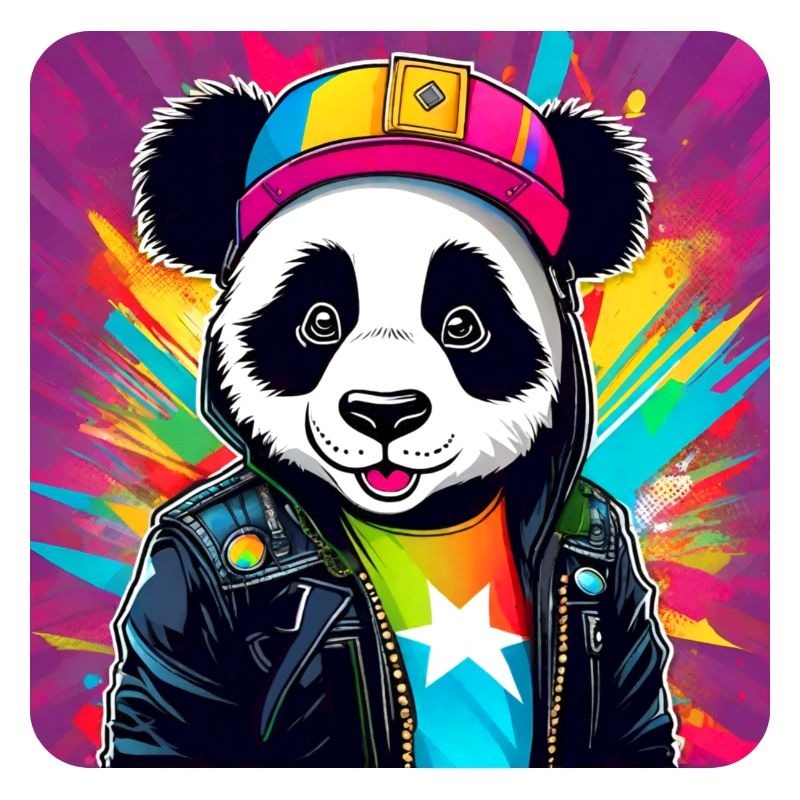 Cooler bunter Panda Bär im Graffiti Style