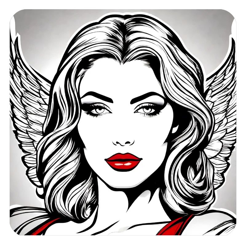 Angel with red lips