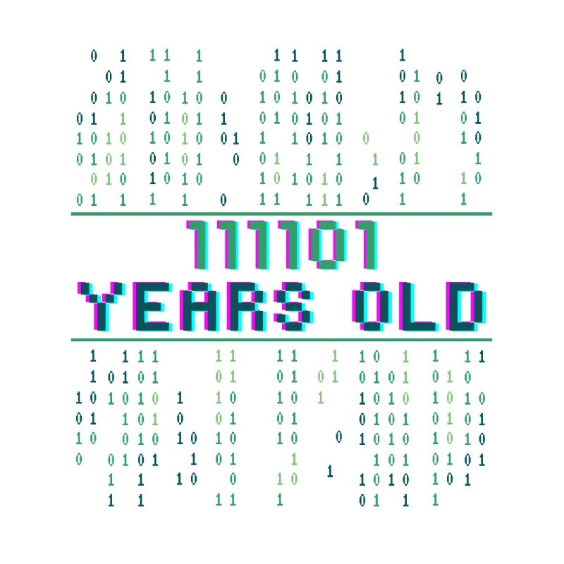 61st Birthday 61 years old Binary Code Coder