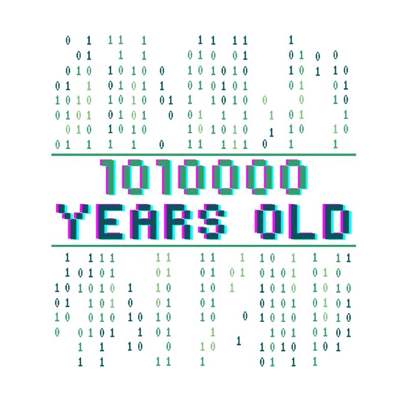 80. Geburtstag 80 Jahre alt Binärcode Informatik