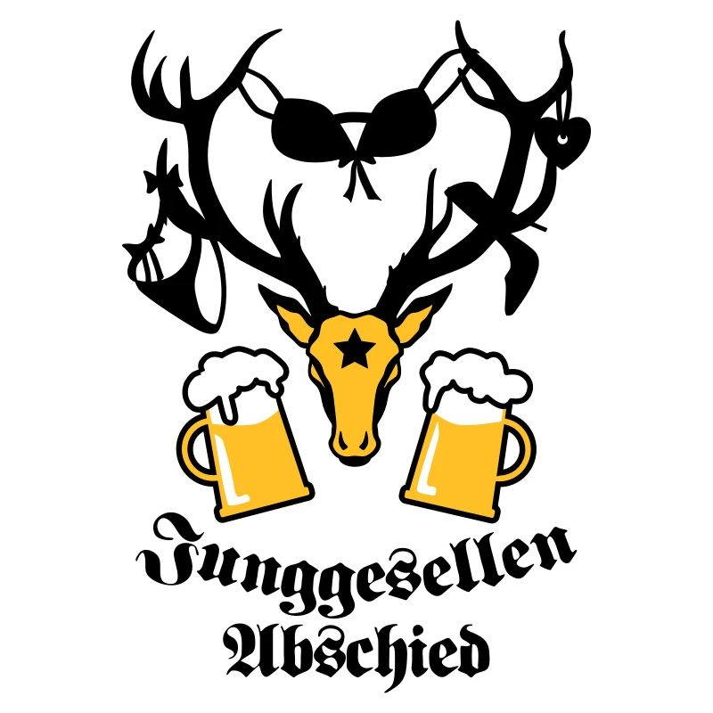 Hirsch mit Beute JGA Mass Bier 3c b