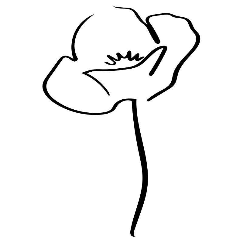Mohnblume Line Art - Minimalistisch