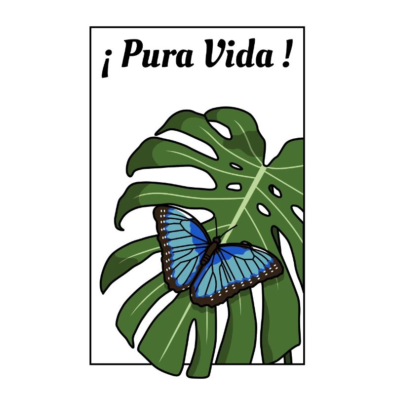 Pura Vida - Butterfly (black frame)