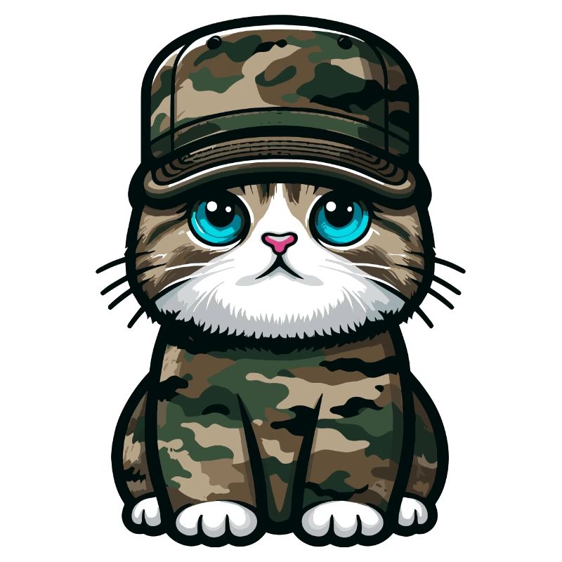 Chat en uniforme militaire