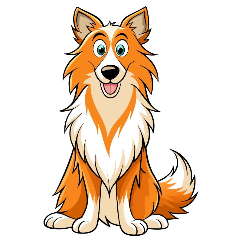 Art numérique Collie Expression douce