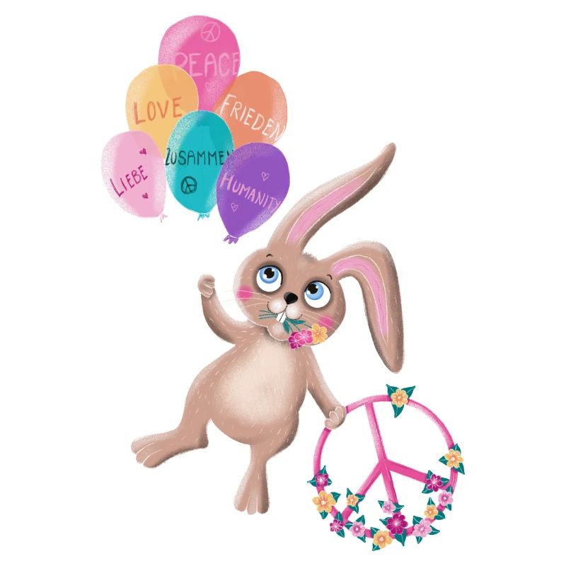 Peace bunny Herbert floats for peace
