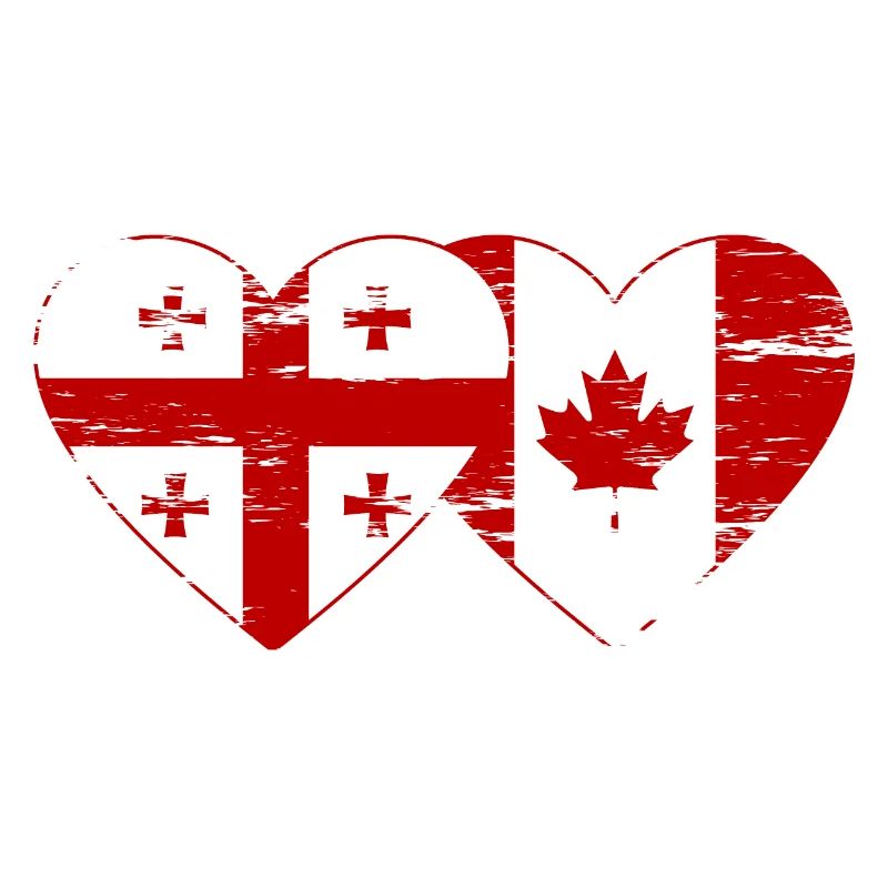 Coeur de drapeau de Géorgie Canada utilisé