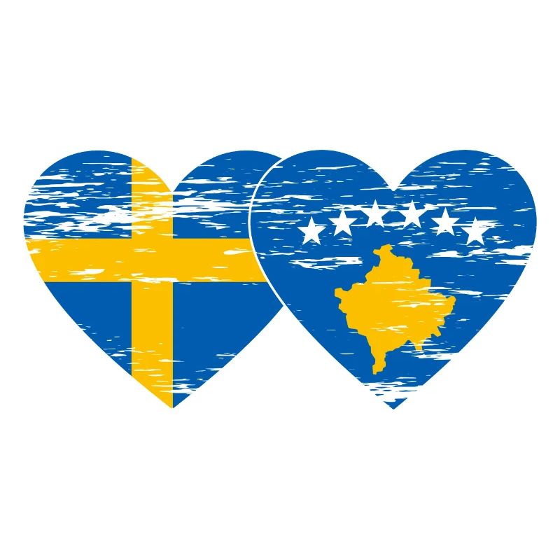 Suède Kosovo Drapeau utilisé