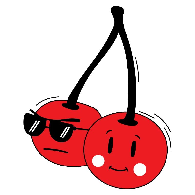 Cool two red cherries