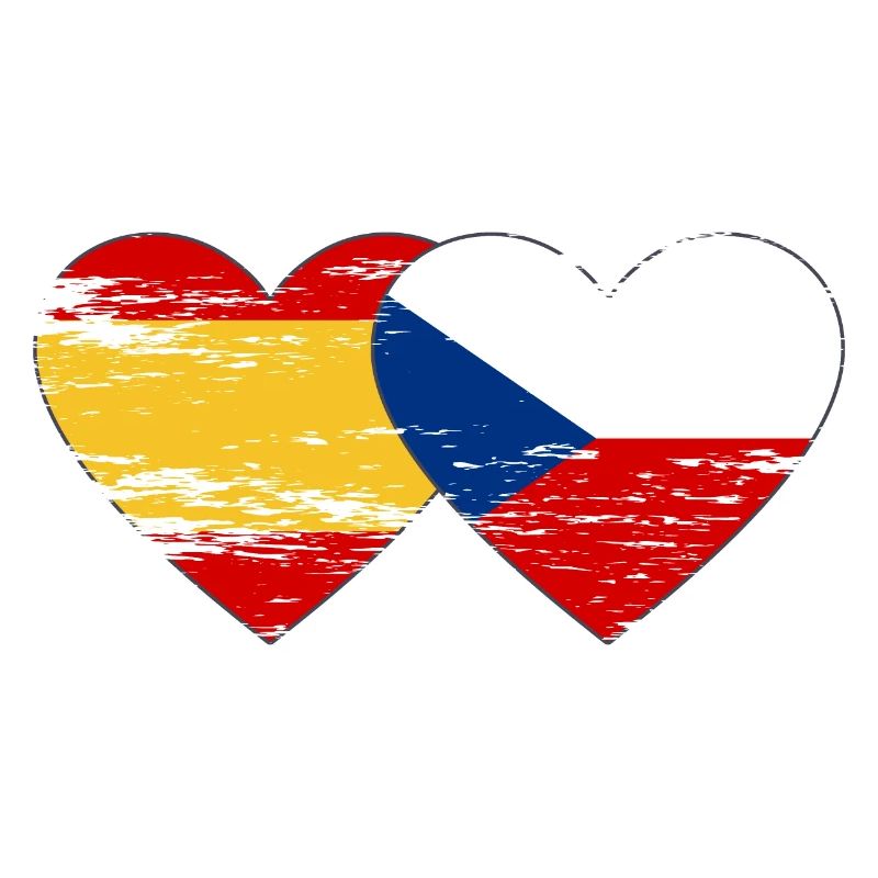 Espagne République tchèque Drapeau Coeur utilisé