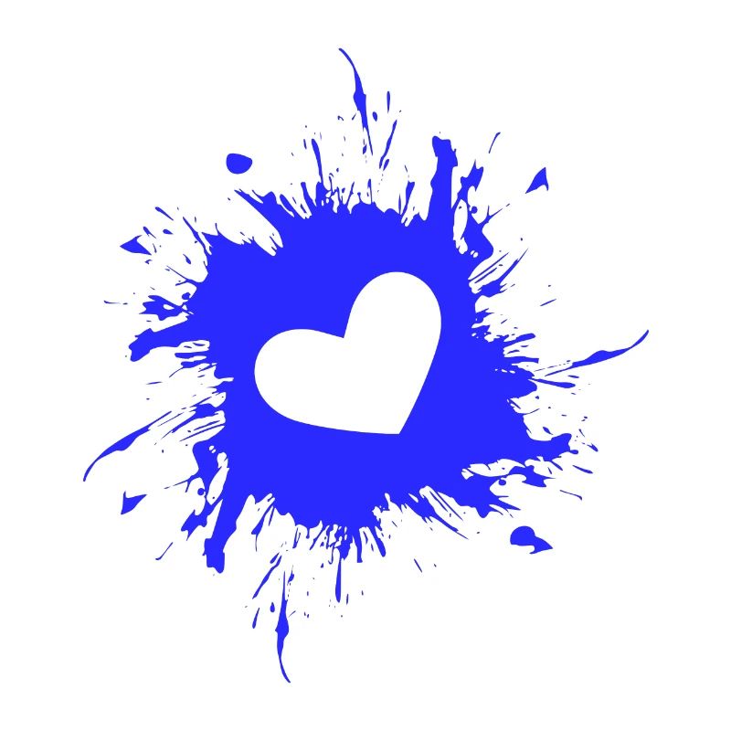 Herz Fleck Tinte Blau