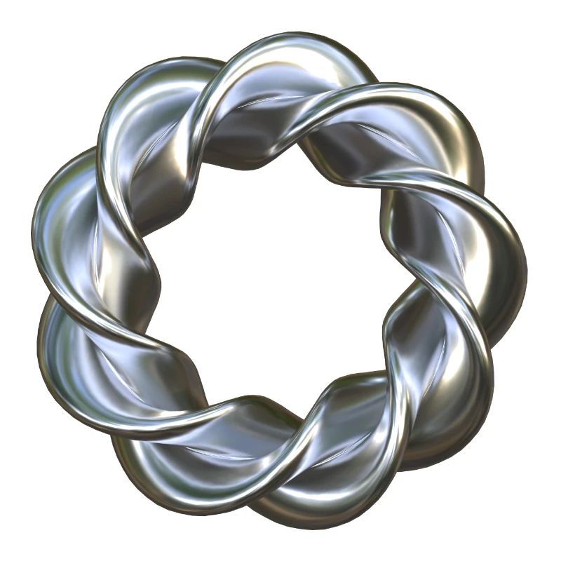 Gedrehter 3D Ring Silber
