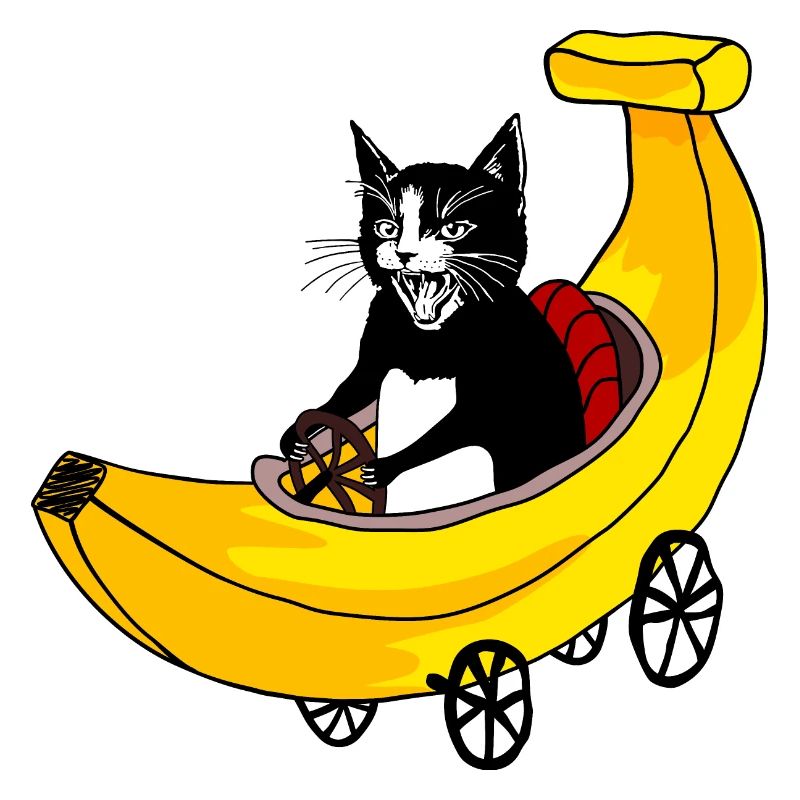Chat rapide et banane
