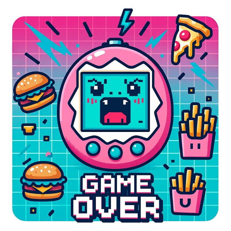 Pixel console, retro and snacks