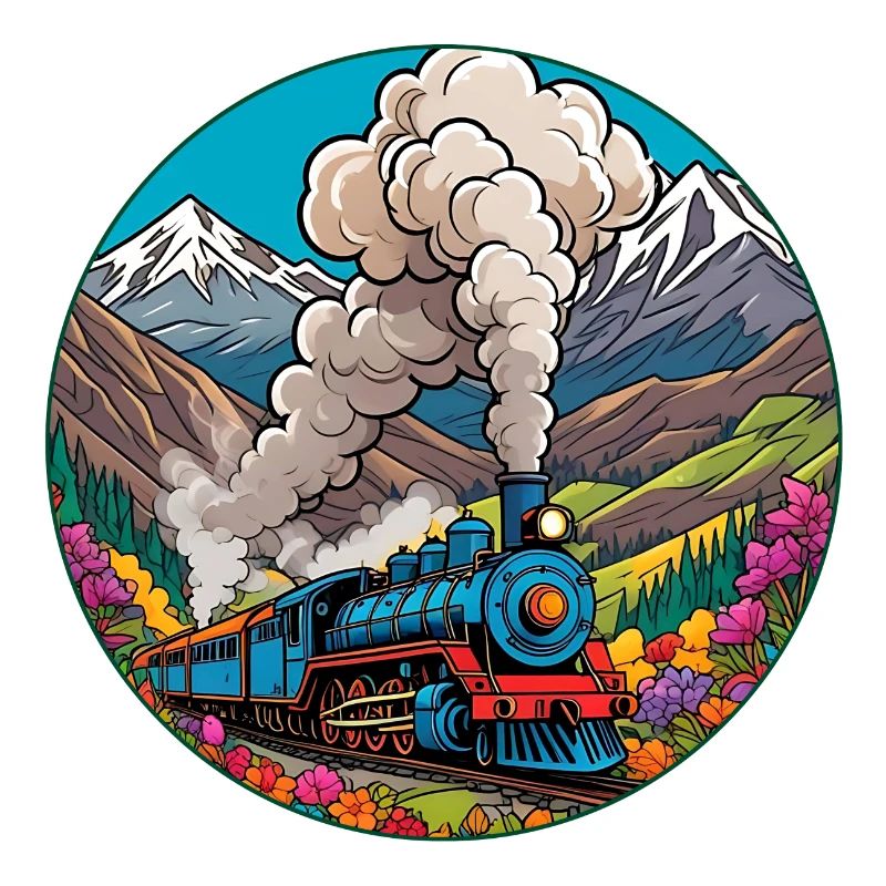 Nostalgischer Eisenbahnzug qualmender Lokomotive
