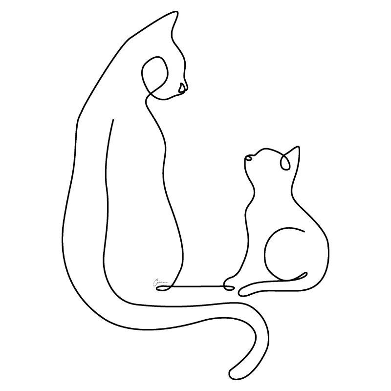 One Line Drawing - Katze